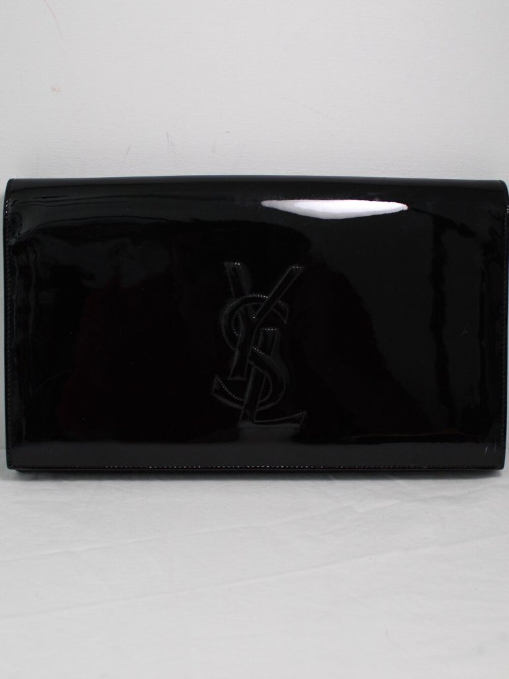 Saint Laurent Patent Belle De Jour Clutch Handbag Interlocking YSL Monogram Logo - Picture 13 of 13